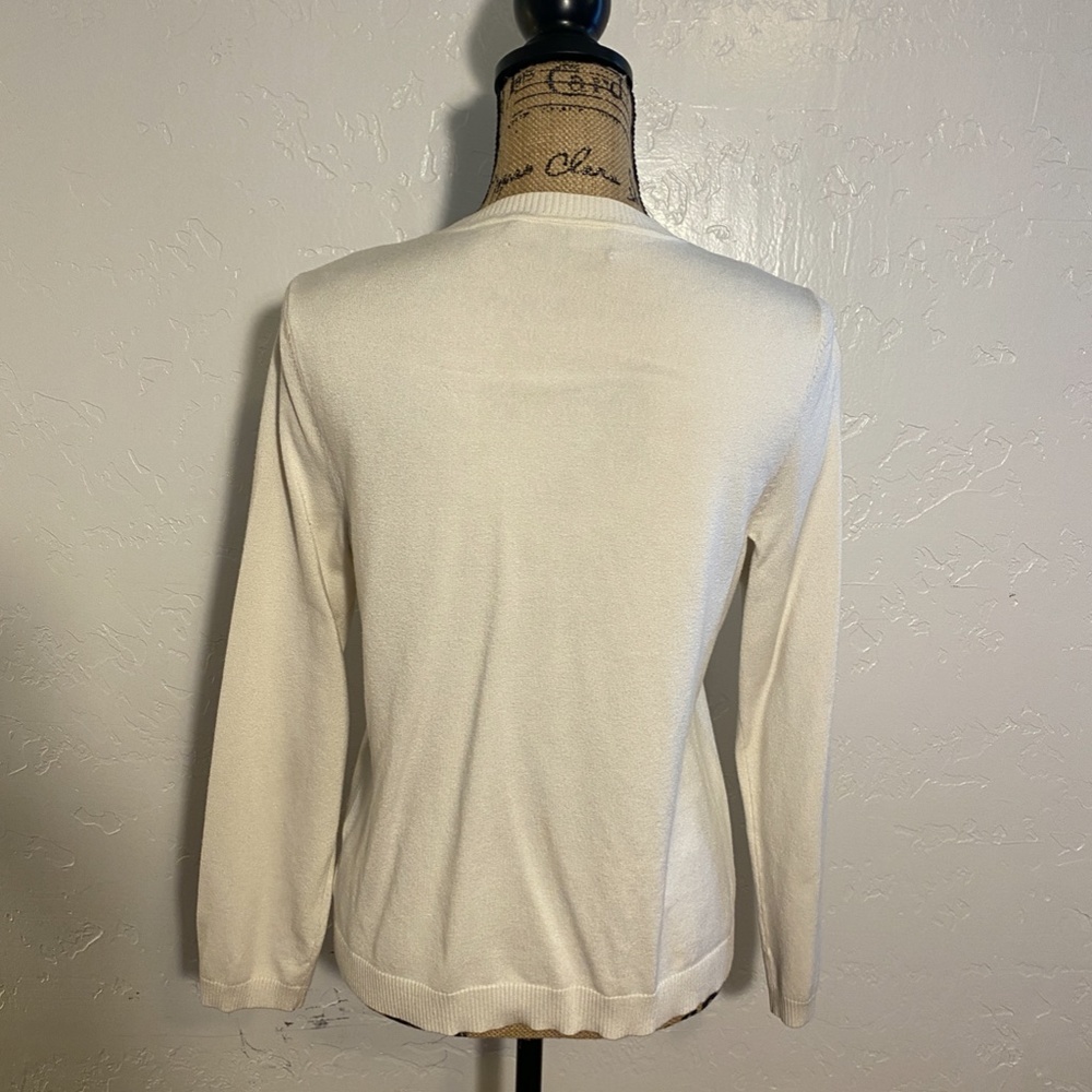 Kasper Button Front Sweater, Size Medium. - image 7